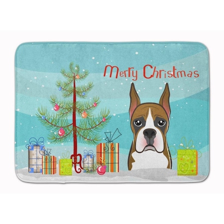 Carolines Treasures Christmas Tree and Boxer Machine Washable Memory Foam Mat BB1595RUG